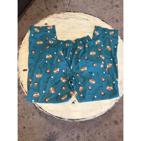 L.L.Bean Men's Size Med Tall Campfire-Themed Pajama Pants Cozy Camping - Picture 1 of 7